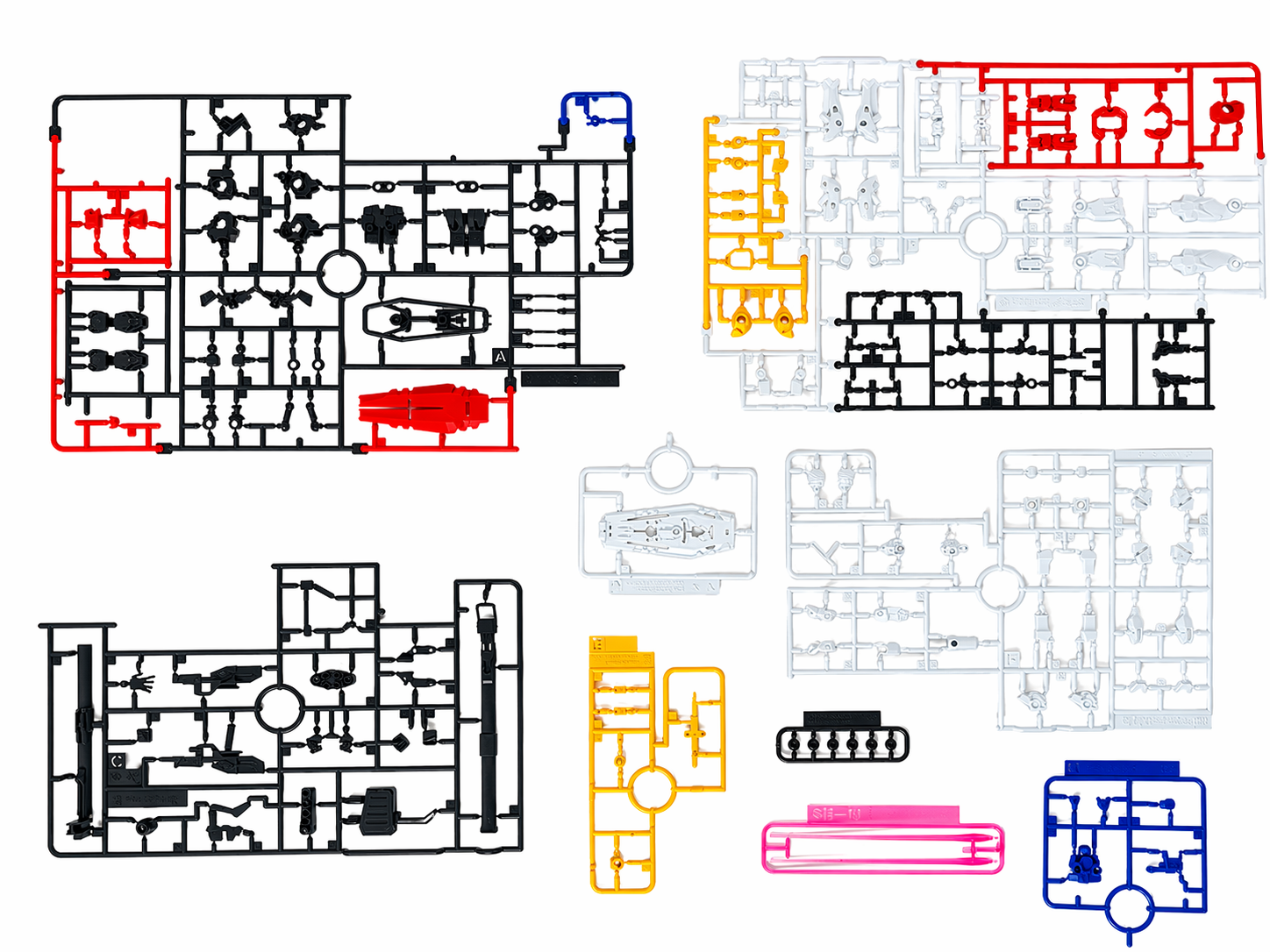 The full HG 1/144 Wing Gundam runner set laid out before assembly.